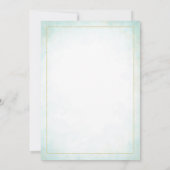 Moderne Waterverf Rings Twigs Bloom Blauwgroen geo Save The Date (Achterkant)