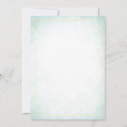 Moderne Waterverf Rings Twigs Bloom Blauwgroen geo Save The Date (Achterkant)