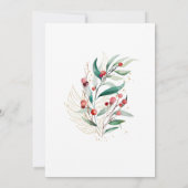 Moderne Waterverf rode bessen kerstfeest Kaart (Achterkant)