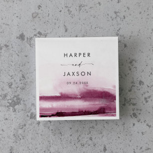 Moderne Waterverf   Rode bruiloft Napkins Servet