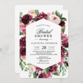 Moderne Waterverf Rode Floral Lijst Kaart (Voorkant / Achterkant)