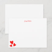 Moderne waterverf rode harten Valentijnsdag Notitiekaartje (Voorkant / Achterkant)