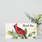 Moderne Waterverf Rode Kardinaal Begrafenis Bedankkaart (Staand voorkant)
