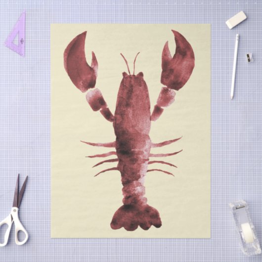 Moderne Waterverf rode kreeft patroon Tissuepapier (Craft)