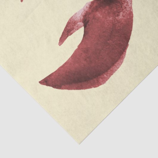 Moderne Waterverf rode kreeft patroon Tissuepapier (Detail)