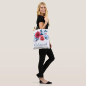 Moderne Waterverf Rode Rozen Bloemen Bruidsmeisje Tote Bag (Op model)