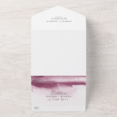 Moderne Waterverf | Rood huwelijk All In One Uitnodiging (Buitenkant)