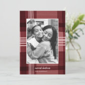 Moderne Waterverf Rood kerstfoto Feestdagenkaart (Staand voorkant)