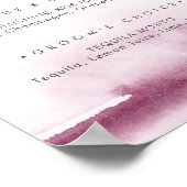 Moderne Waterverf | Roodhandtekening Drink Poster (Hoek)