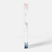 Moderne Waterverf Roos Gold Blush Gold Monogram iPhone Hoesje (Linkerkant)