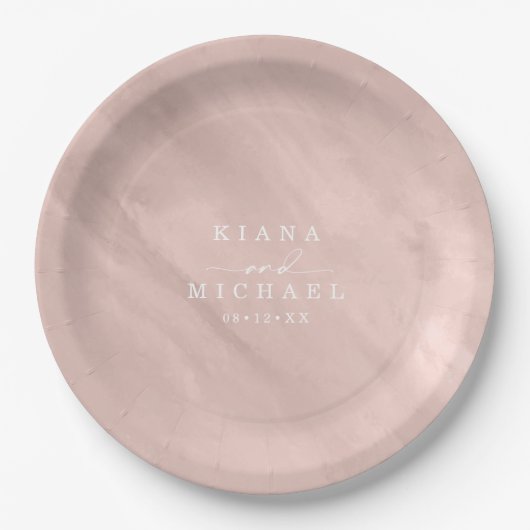 Moderne Waterverf Roos Gold ID816 Papieren Bordje (Voorkant)