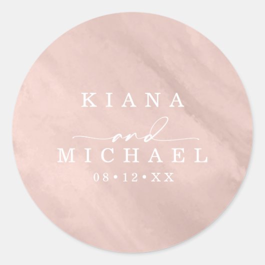 Moderne Waterverf Roos Gold ID816 Ronde Sticker (Voorkant)