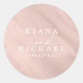 Moderne Waterverf Roos Gold ID816 Ronde Sticker