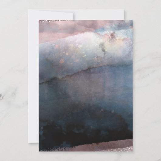 Moderne Waterverf Roos Goud & Blauw Verjaardagsfee Kaart (Achterkant)