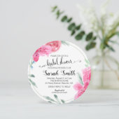 Moderne Waterverf Roos Roze Azalea Kaart (Staand voorkant)