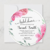 Moderne Waterverf Roos Roze Azalea Kaart (Voorkant)