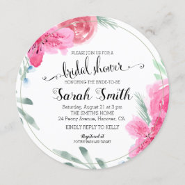 Moderne Waterverf Roos Roze Azalea Kaart