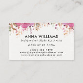 Moderne Waterverf Roze Bloem Minimalist Visitekaartje (Achterkant)