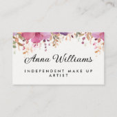 Moderne Waterverf Roze Bloem Minimalist Visitekaartje (Voorkant)