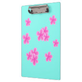 Moderne waterverf roze bloemen botanisch klembord (Links)