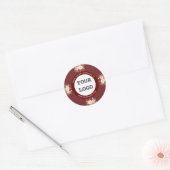 Moderne Waterverf Roze Bloemen Branding Ronde Sticker (Envelop)