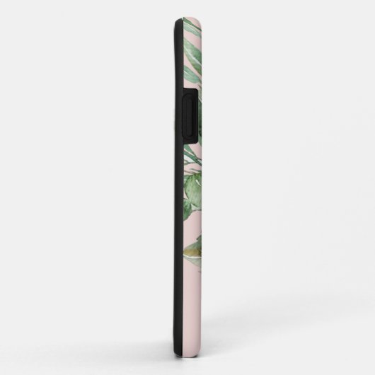 Moderne Waterverf roze bloemen & Hallo & naam Case-Mate iPhone Case (Achterkant/rechts)