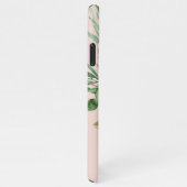 Moderne Waterverf roze bloemen & Hallo & naam iPhone Hoesje (Rechterkant)