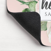 Moderne Waterverf roze bloemen & Hallo & naam Muismat (Hoek)