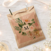 Moderne Waterverf roze bloemen monogrammen Bedankzakje (Geknipt)