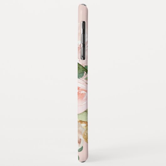 Moderne Waterverf roze bloemen monogrammen Case-Mate iPhone Case (Achterkant/links)