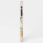 Moderne Waterverf roze bloemen monogrammen iPhone Hoesje (Linkerkant)