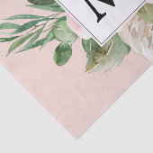 Moderne Waterverf roze bloemen monogrammen Tissuepapier (Detail)