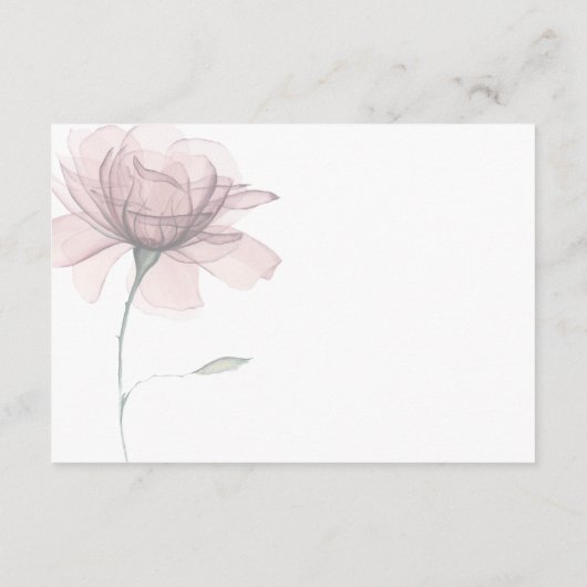 Moderne Waterverf Roze Bloemen Receptie Bruiloft Informatiekaartje (Achterkant)