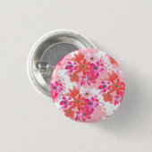 Moderne Waterverf roze bloemen Ronde Button 3,2 Cm (Voorkant /achterkant)