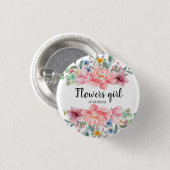 Moderne Waterverf roze bloemen Ronde Button 3,2 Cm (Voorkant /achterkant)