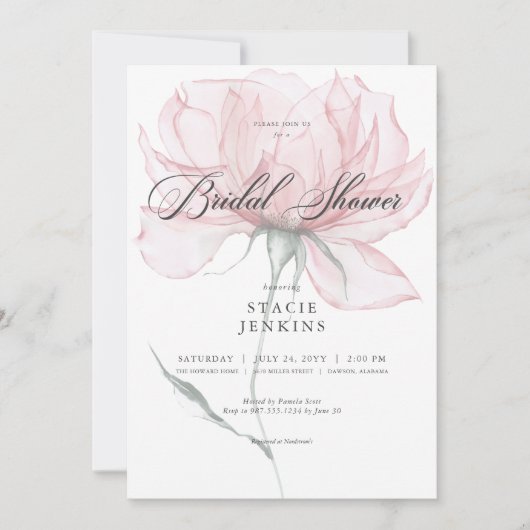 Moderne Waterverf Roze Bloemen Vrijgezellenfeest Kaart (Voorkant)