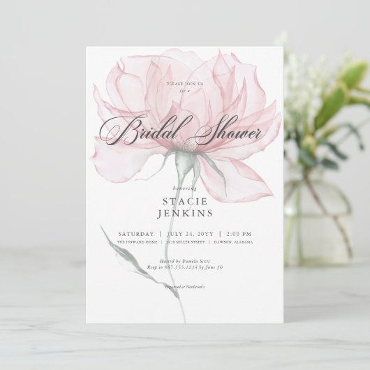 Moderne Waterverf Roze Bloemen Vrijgezellenfeest Kaart (Staand voorkant)