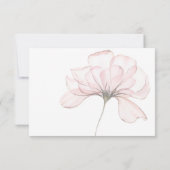 Moderne Waterverf roze bloemenbruiloft RSVP Kaartje (Achterkant)