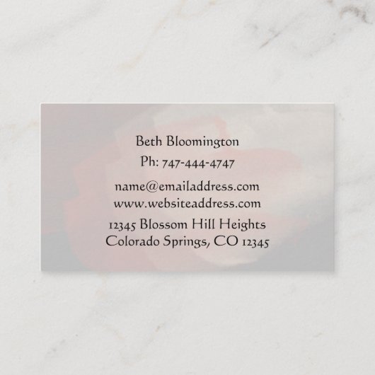 Moderne Waterverf Roze Bloom Bloemen Visitekaartje (Achterkant)