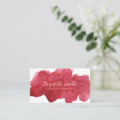 Moderne Waterverf Roze Blush Visitekaartje (Staand voorkant)