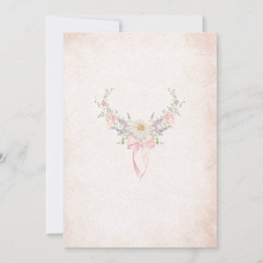 Moderne Waterverf Roze boog retro bloemen Bruids S Kaart (Achterkant)