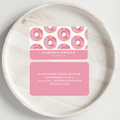 Moderne Waterverf Roze Donuts Professional Visitekaartje