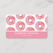 Moderne Waterverf Roze Donuts Professional Visitekaartje (Voorkant)