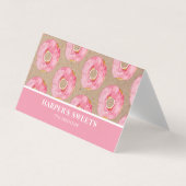 Moderne Waterverf roze donuts Professional  Visitekaartje (Voorkant)