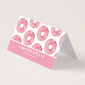 Moderne Waterverf roze donuts Professional Visitekaartje (Voorkant)
