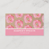 Moderne Waterverf Roze Donuts Professional Visitekaartje (Voorkant)