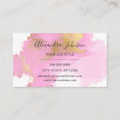 Moderne Waterverf roze en goudfolie Loyalty Punch (Achterkant)