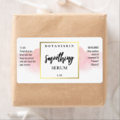 Moderne Waterverf roze en witte serumetiketten Etiket (Insitu)