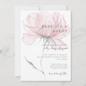 Moderne Waterverf roze finale uitnodiging voor bru (Voorkant)