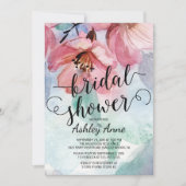 Moderne Waterverf Roze Floral Vrijgezellenfeest Kaart (Voorkant)